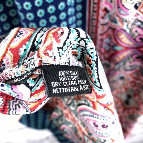 Tolani floral patchwork paisley silk boho top - Picture 8 of 8